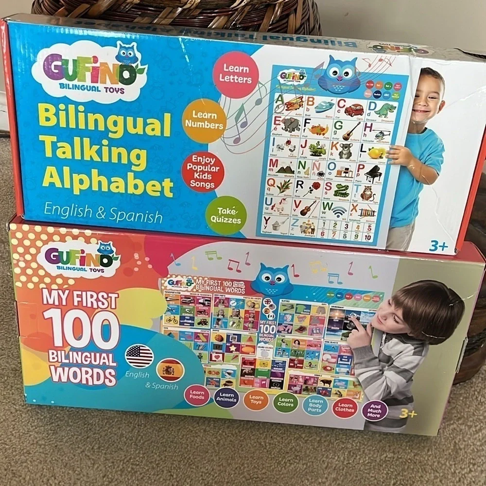 Brand New Bilingual Talking Alphabet 1st 100 Words Spanish English Learning Toys